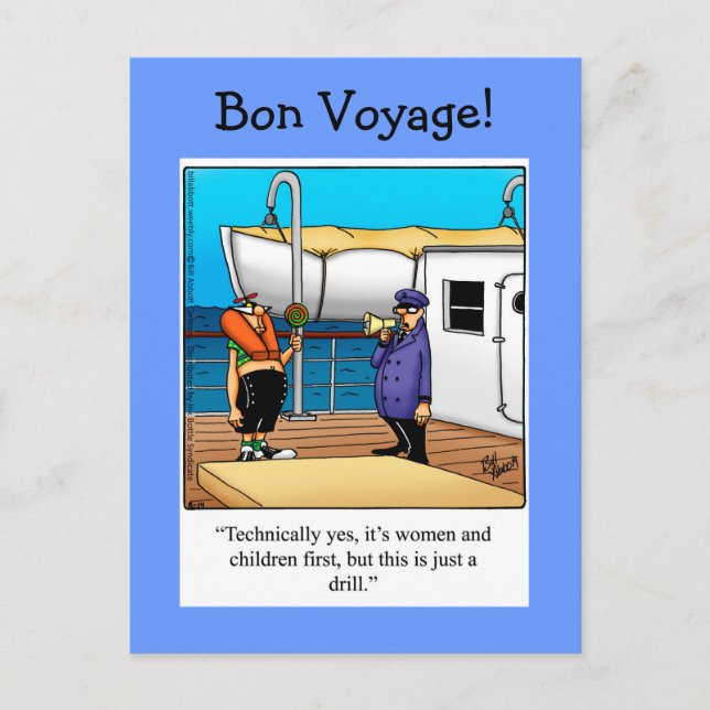 Bon Voyage Humor Postcard (Front)