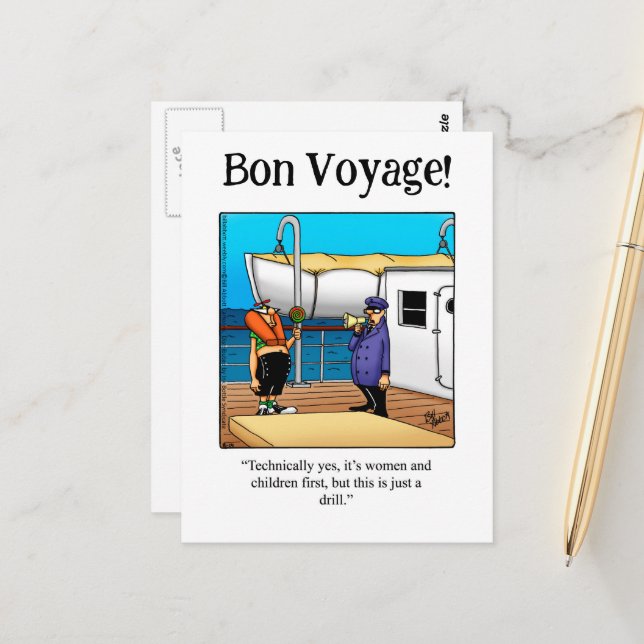 Bon Voyage Humor Postcard | Zazzle