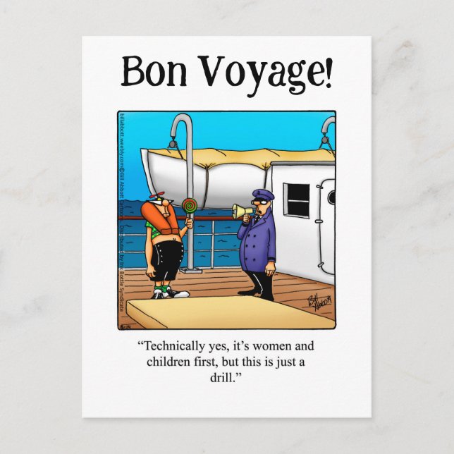 Bon Voyage Humor Postcard (Front)