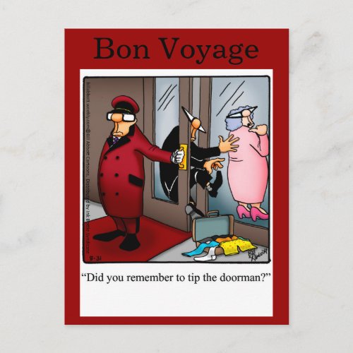 Bon Voyage Humor Postcard