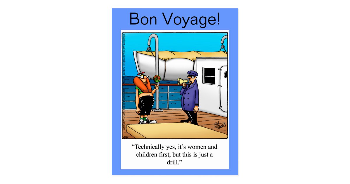 Bon Voyage Humor Postcard | Zazzle