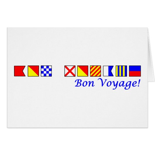 bon voyage in nautical flag alphabet cards (Front Horizontal)