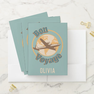 Bon Voyage Let's travel the world design Pocket Folder