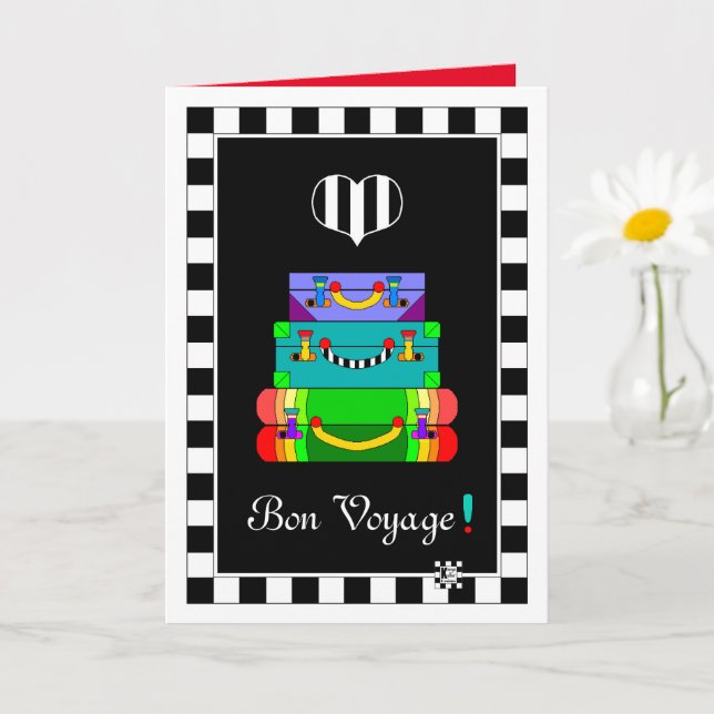 Bon Voyage Luggage greeting card (Small Plant)