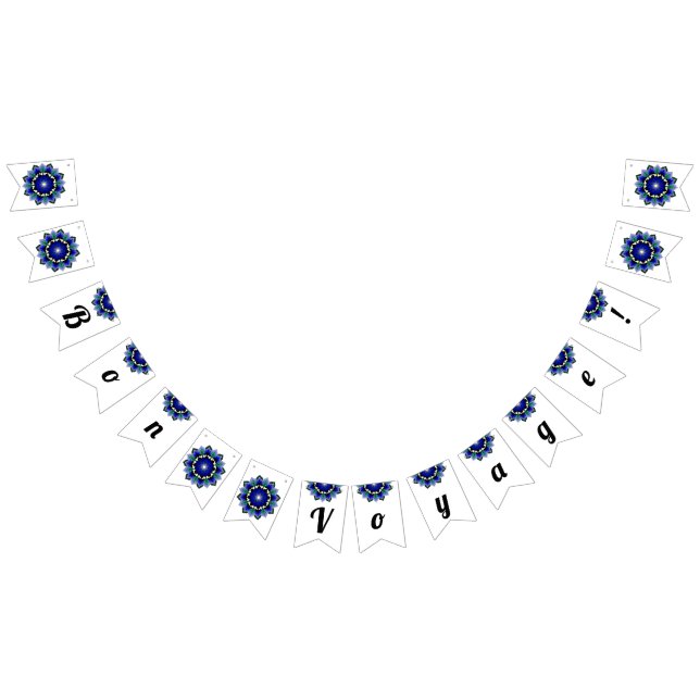 Bon voyage! Mandala in dark blue Bunting Flags (All)