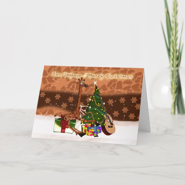 Bon Voyage & Merry Christmas Holiday Giraffe (Front)