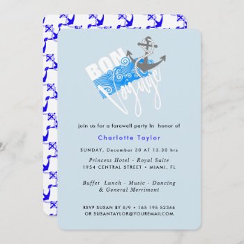 Bon Voyage Nautical Farewell Party Invite by Flissitations at Zazzle