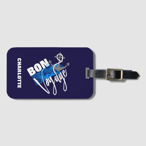 Bon Voyage Nautical Personalized Luggage Tag