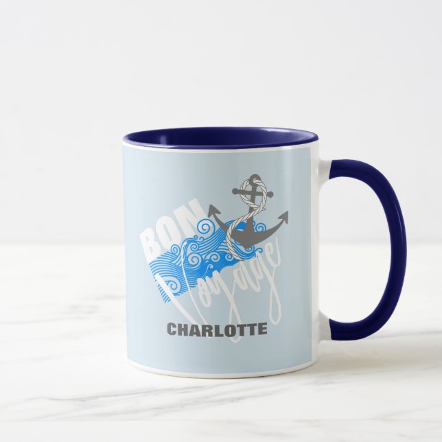 Bon Voyage Nautical Personalized Mug (Right)