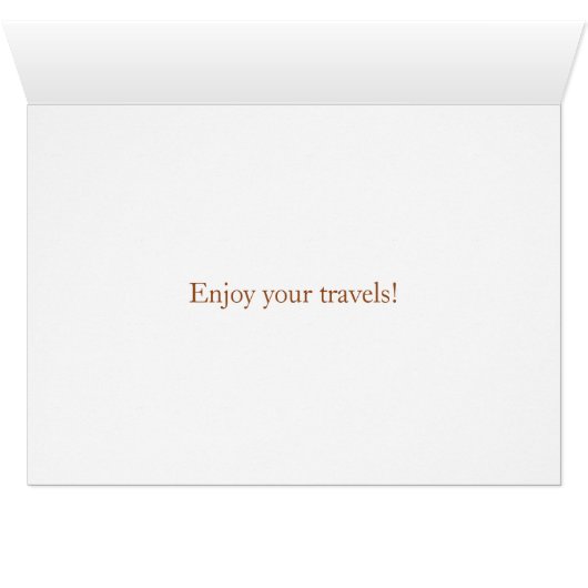 Bon Voyage Orange Cat on Map (Inside Horizontal (Bottom))