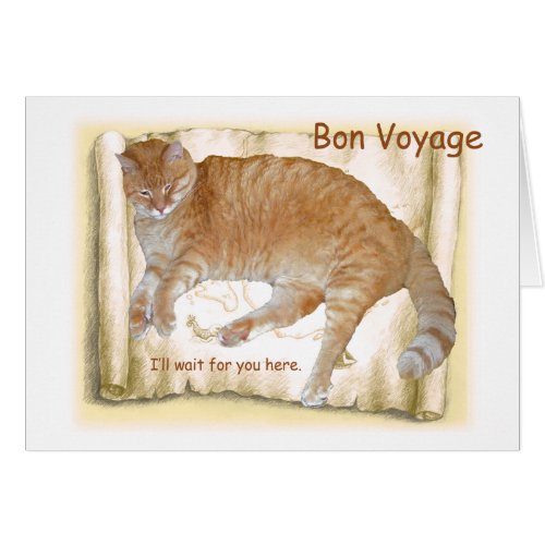 Bon Voyage Orange Cat on Map