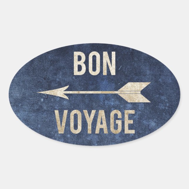 Bon Voyage Oval Sticker (Front)