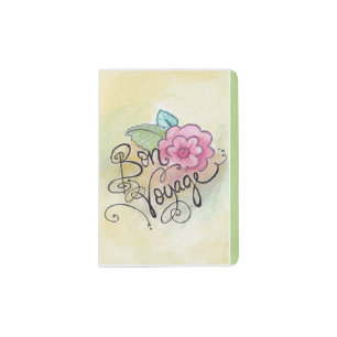 "Bon Voyage" Parisian girl passport book Holder