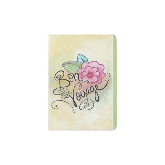 "Bon Voyage" Parisian girl passport book Passport Holder (Front)