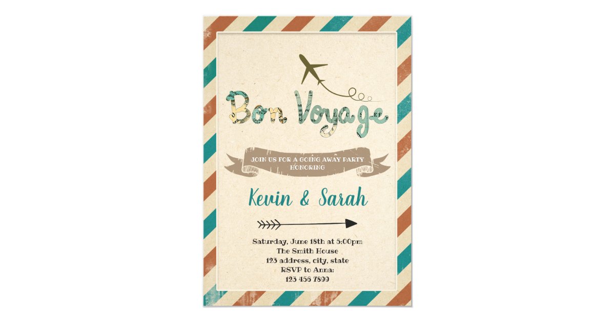 Bon voyage party invitation | Zazzle.com