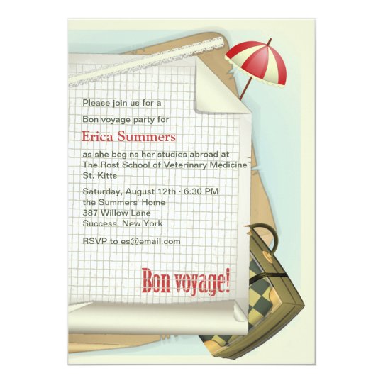 bon voyage party invitation