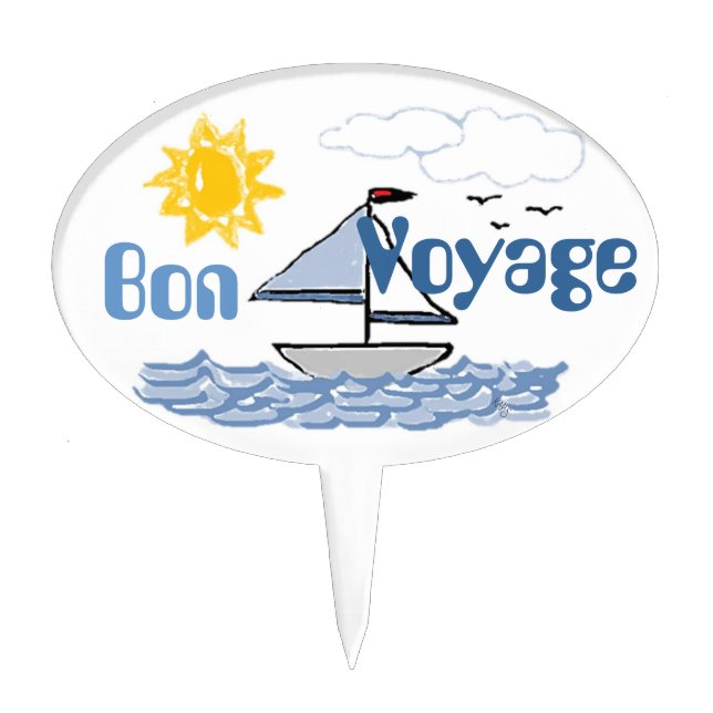 Bon Voyage (PB) Cake Topper (Front)