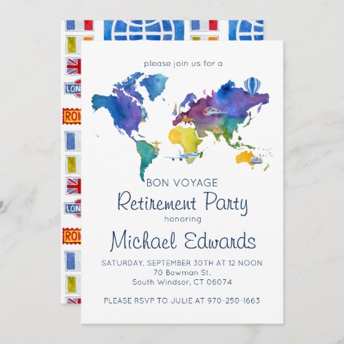 Bon Voyage Retirement Party Invitation