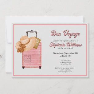 Bon Voyage Retirement Party Suitcase Adventure Invitation