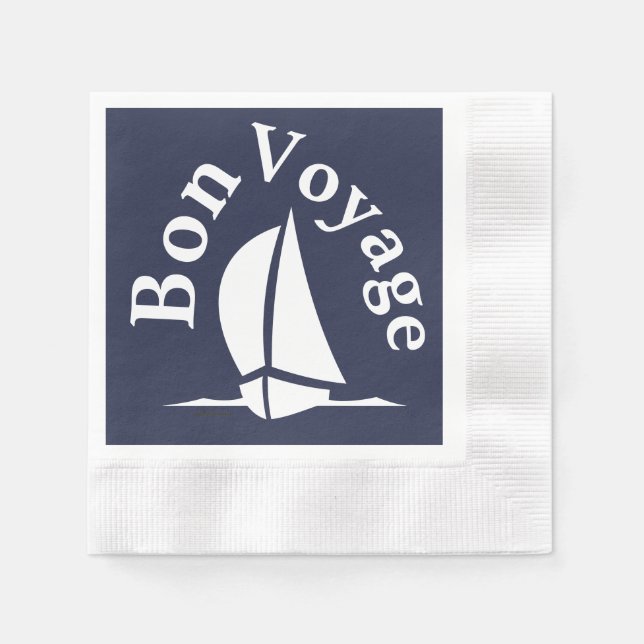 Bon Voyage Sailing Paper Napkins (Front)