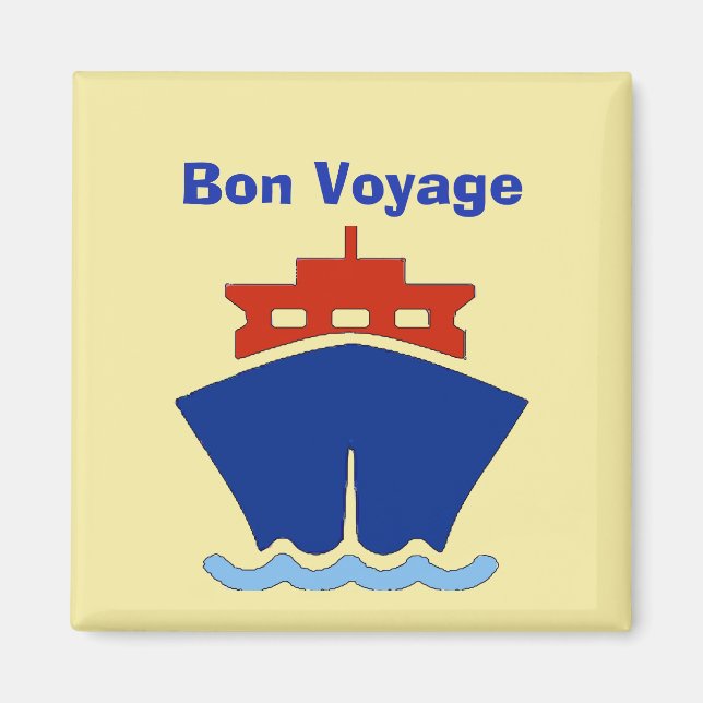 Bon Voyage, Ship, edit text Magnet (Front)