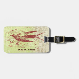 Bon Voyage Thumbelina Vintage Ephemera Collage Luggage Tag