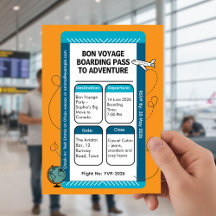Bon Voyage travel party boarding pass