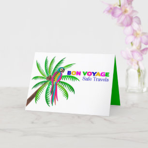 Bon Voyage Tropical Colorful Parrot  Card