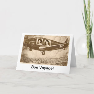 Bon Voyage vintage image greetings card. Card
