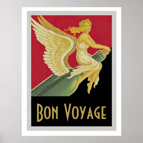 Bon Voyage Vintage Posters add text personalize Poster