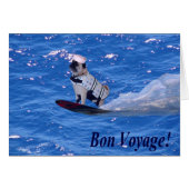 Bon Voyage Water Skiing Pug Dog Card (Front Horizontal)