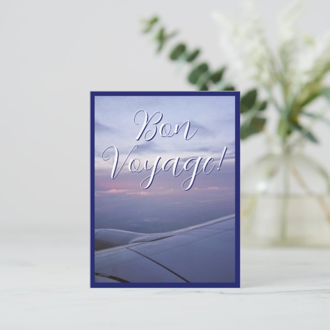 Bon Voyage Window Seat Travel Postcard (Standing Front)