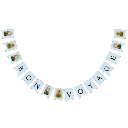 Bon Voyage with vintage ship and anchor Bunting Flags