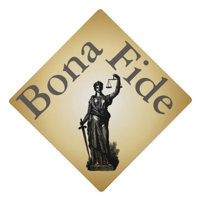 Bona Fide Lady Justice Graduation Cap Topper (Front)