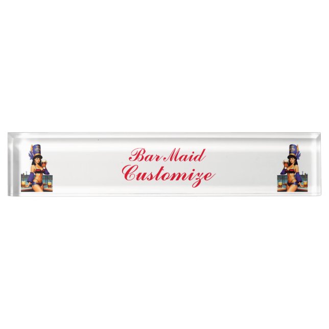 Bonafide Bar Maid Thunder_Cove  Desk Name Plate (Front)
