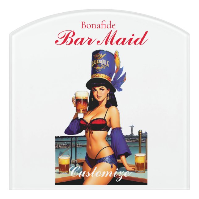 Bonafide Bar Maid Thunder_Cove  Door Sign (Contour Front)