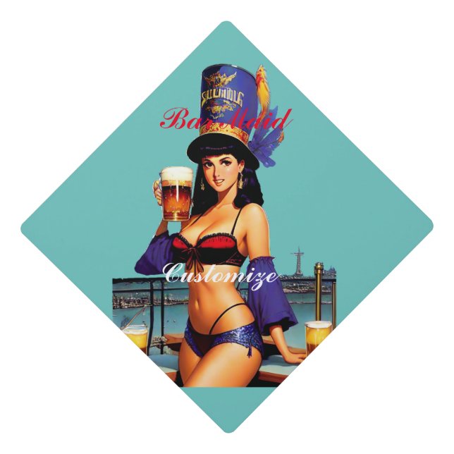 Bonafide Bar Maid Thunder_Cove  Graduation Cap Topper (Front)
