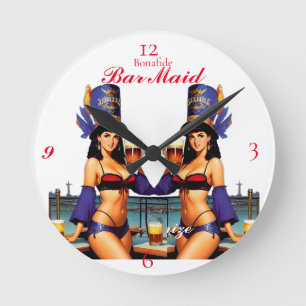 Bonafide Bar Maid Thunder_Cove Round Clock