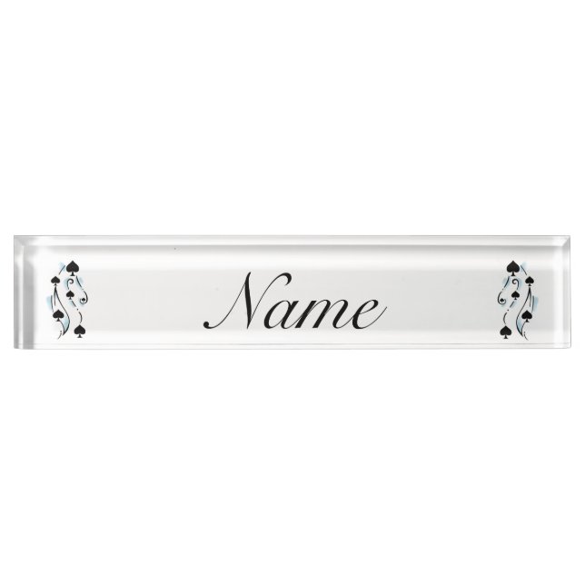 Bonafide Black Spades Tattoo Style Thunder_Cove Desk Name Plate (Front)