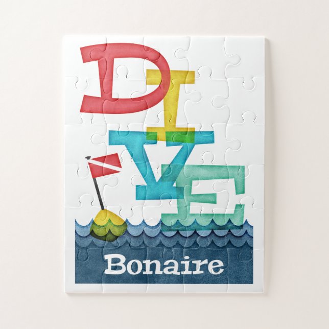 Bonaire Dive - Colorful Scuba Jigsaw Puzzle (Vertical)