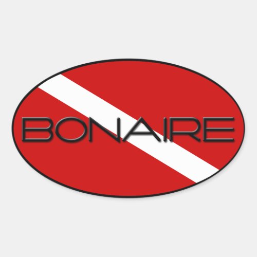 Bonaire Diver Down Oval Sticker