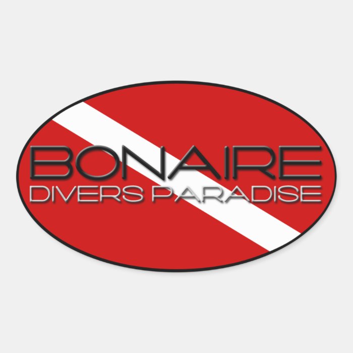 Bonaire Diver's Paradise Oval Sticker