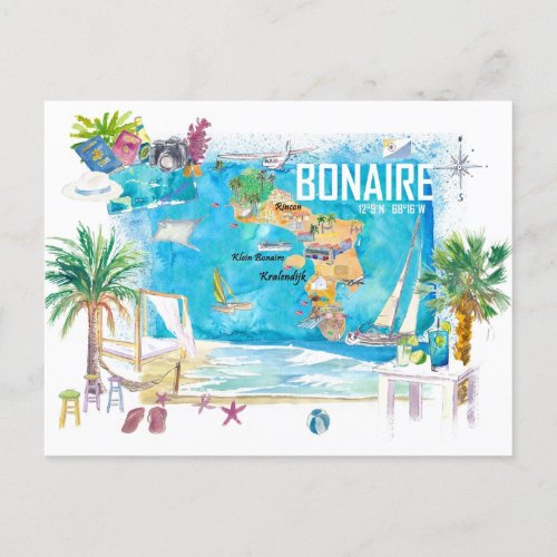 Bonaire Dutch Antilles Caribbean Island  Holiday Postcard