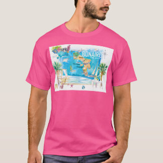 Bonaire Dutch Antilles Caribbean Island Illustrate T-Shirt