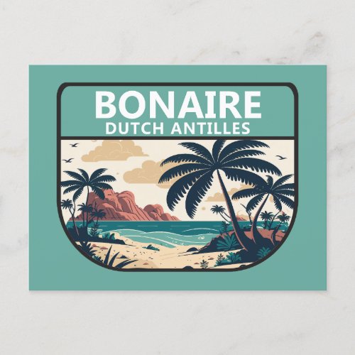 Bonaire Dutch Antilles Retro Emblem Postcard