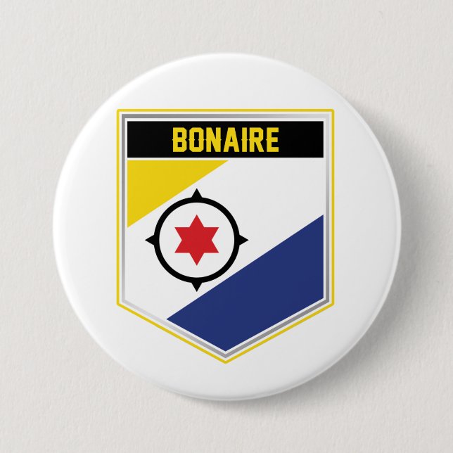 Bonaire Flag Shield Button (Front)