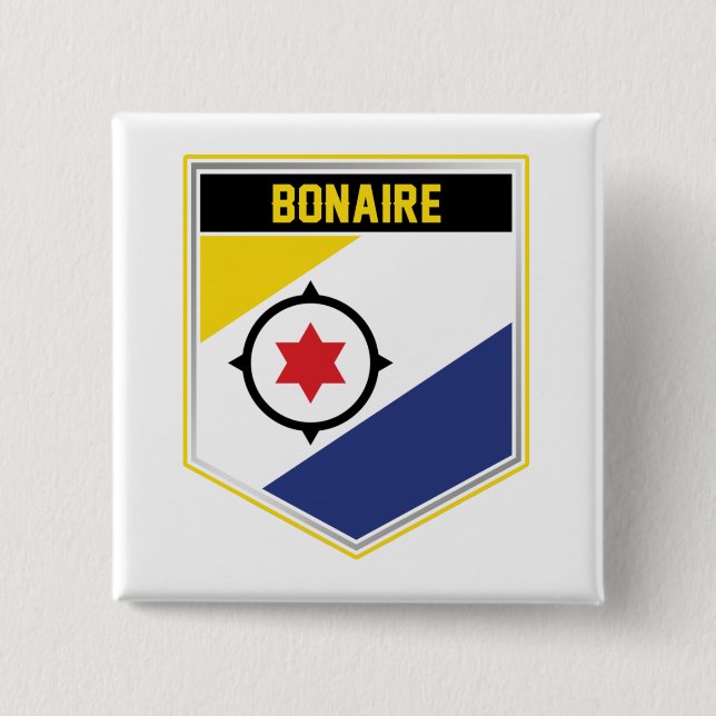 Bonaire Flag Shield Button (Front)