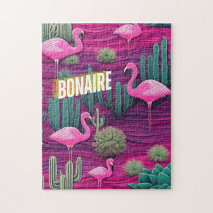 Bonaire in pink vacation heaven jigsaw puzzle