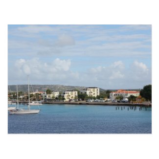 Bonaire Kralendijk Harbor Sailing Boats Postcard