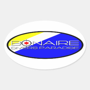 Bonaire Oval Flag Sticker